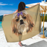 Shih Tzu Portrait Print Beach Sarong Wrap
