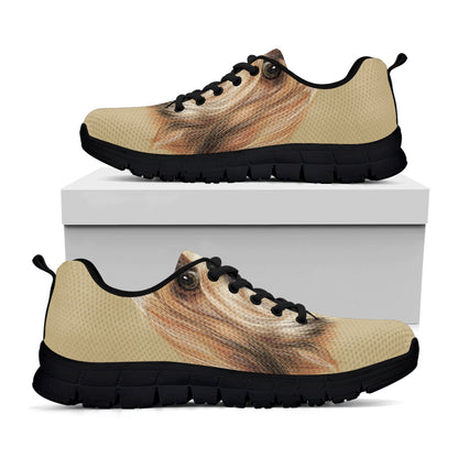 Shih Tzu Portrait Print Black Sneakers