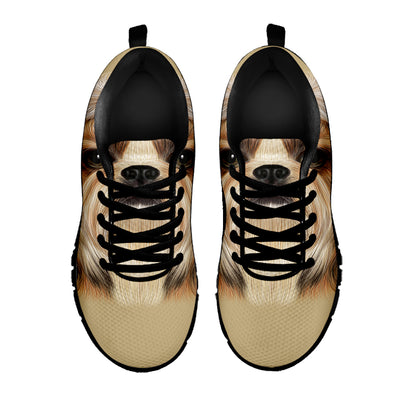 Shih Tzu Portrait Print Black Sneakers