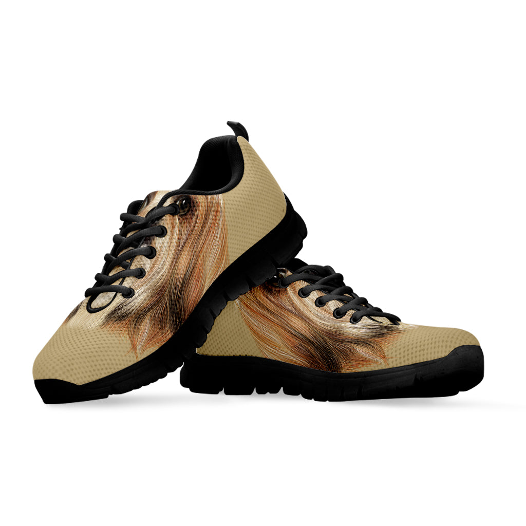 Shih Tzu Portrait Print Black Sneakers