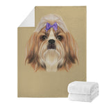 Shih Tzu Portrait Print Blanket