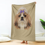 Shih Tzu Portrait Print Blanket