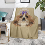 Shih Tzu Portrait Print Blanket