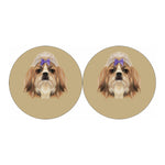 Shih Tzu Portrait Print Car Coasters