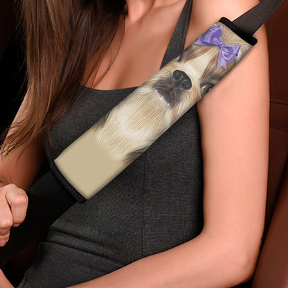 Shih Tzu Portrait Print Car Seat Belt Covers