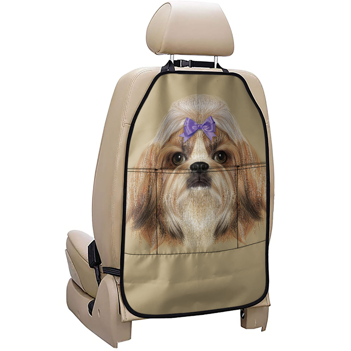 Shih Tzu Portrait Print Car Seat Organizers