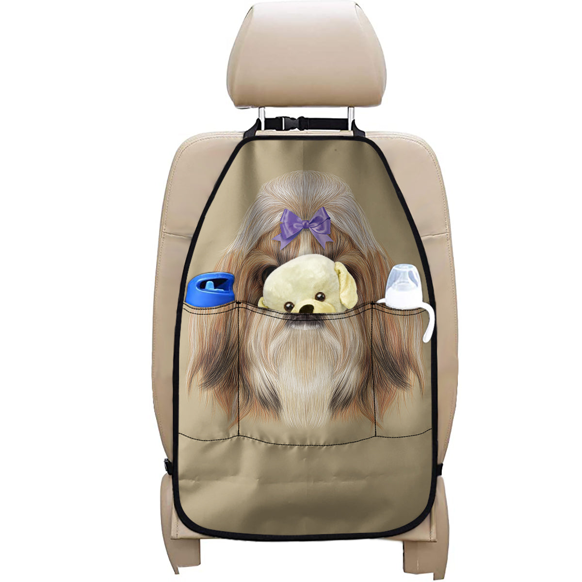 Shih Tzu Portrait Print Car Seat Organizers