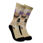 Shih Tzu Portrait Print Crew Socks
