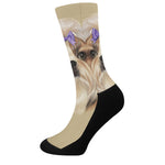 Shih Tzu Portrait Print Crew Socks