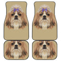 Shih Tzu Portrait Print Front and Back Car Floor Mats
