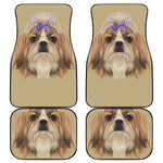 Shih Tzu Portrait Print Front and Back Car Floor Mats