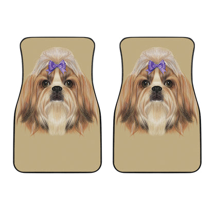 Shih Tzu Portrait Print Front Car Floor Mats