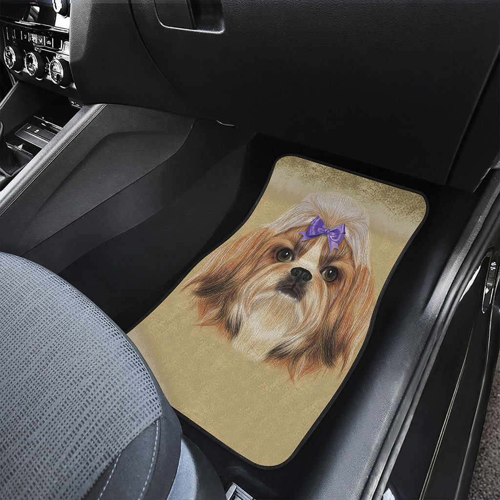 Shih Tzu Portrait Print Front Car Floor Mats