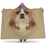 Shih Tzu Portrait Print Hooded Blanket