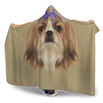 Shih Tzu Portrait Print Hooded Blanket