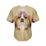 Shih Tzu Portrait Print Men's Baseball Jersey