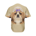 Shih Tzu Portrait Print Men's Baseball Jersey