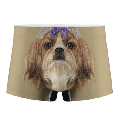 Shih Tzu Portrait Print Men's Boxer Briefs