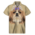 Shih Tzu Portrait Print Men's Short Sleeve Shirt