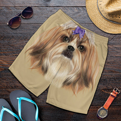 Shih Tzu Portrait Print Men's Shorts