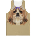 Shih Tzu Portrait Print Men's Tank Top