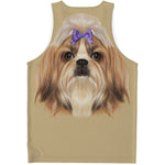 Shih Tzu Portrait Print Men's Tank Top