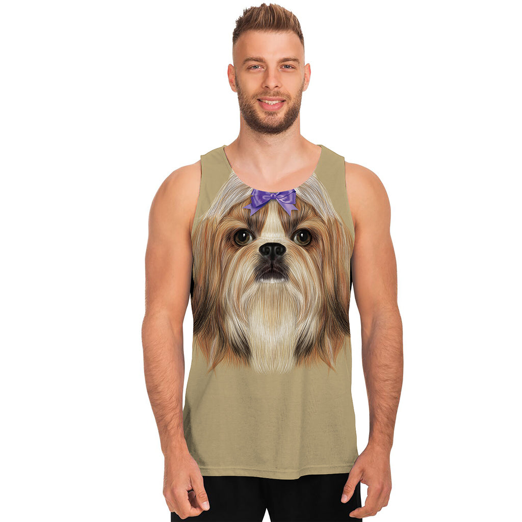 Shih Tzu Portrait Print Men's Tank Top