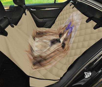 Shih Tzu Portrait Print Pet Car Back Seat Cover