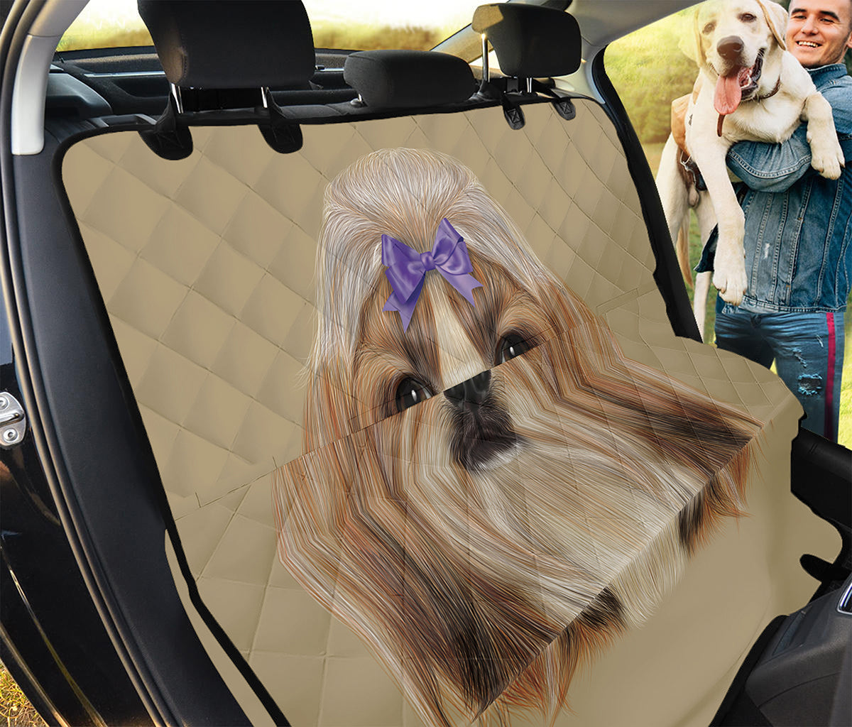 Shih Tzu Portrait Print Pet Car Back Seat Cover