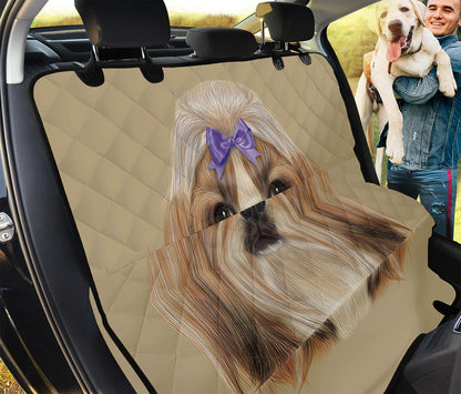 Shih Tzu Portrait Print Pet Car Back Seat Cover