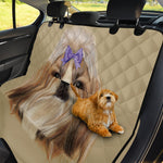 Shih Tzu Portrait Print Pet Car Back Seat Cover