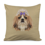 Shih Tzu Portrait Print Pillow Cover