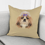 Shih Tzu Portrait Print Pillow Cover