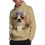 Shih Tzu Portrait Print Pullover Hoodie