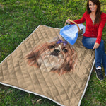 Shih Tzu Portrait Print Quilt