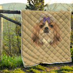 Shih Tzu Portrait Print Quilt