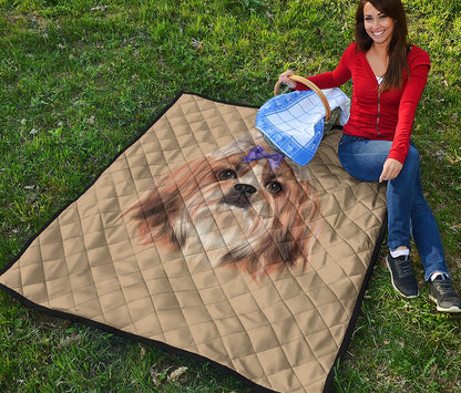 Shih Tzu Portrait Print Quilt