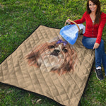 Shih Tzu Portrait Print Quilt