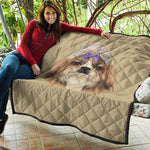 Shih Tzu Portrait Print Quilt
