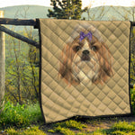 Shih Tzu Portrait Print Quilt