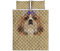 Shih Tzu Portrait Print Quilt Bed Set