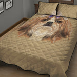 Shih Tzu Portrait Print Quilt Bed Set