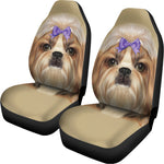 Shih Tzu Portrait Print Universal Fit Car Seat Covers