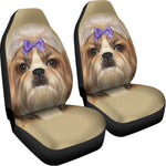 Shih Tzu Portrait Print Universal Fit Car Seat Covers