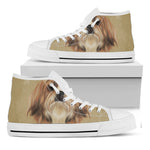 Shih Tzu Portrait Print White High Top Shoes