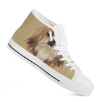 Shih Tzu Portrait Print White High Top Shoes