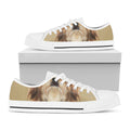 Shih Tzu Portrait Print White Low Top Sneakers