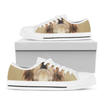 Shih Tzu Portrait Print White Low Top Shoes