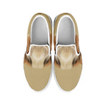 Shih Tzu Portrait Print White Slip On Shoes