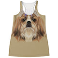 Shih Tzu Portrait Print Women's Racerback Tank Top